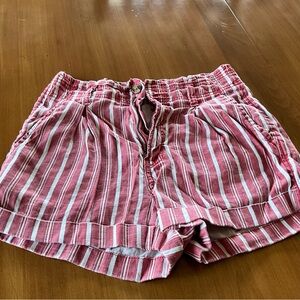 American Eagle Outfitters Red Striped Women Shorts